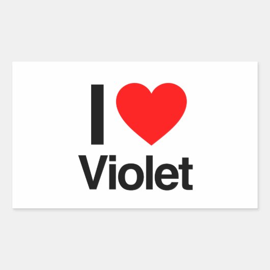 Sticker Rectangulaire j'aime la violette (Devant)