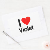 Sticker Rectangulaire j'aime la violette (Enveloppe)