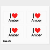 Sticker Rectangulaire j'aime l'ambre (Feuille)