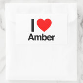 Sticker Rectangulaire j'aime l'ambre (Sac)