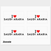 Sticker Rectangulaire J'aime l'Arabie Saoudite pays comme voyage cardiaq (Feuille)