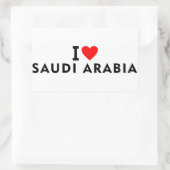 Sticker Rectangulaire J'aime l'Arabie Saoudite pays comme voyage cardiaq (Sac)