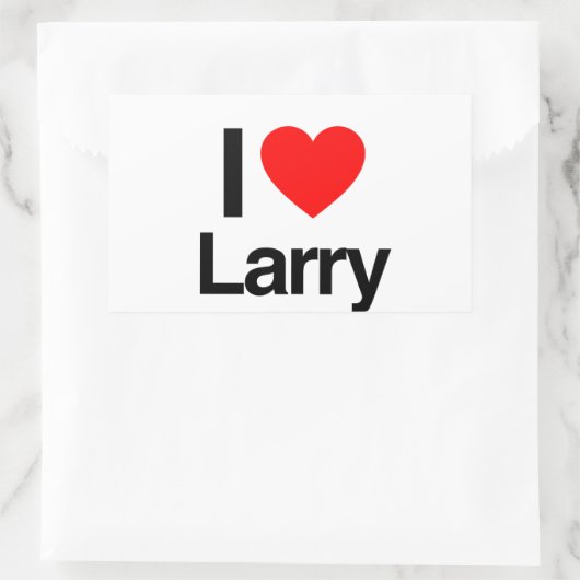 Sticker Rectangulaire j'aime larry (Sac)