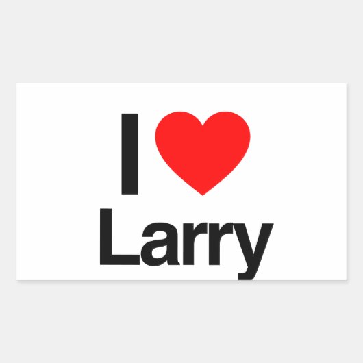 Sticker Rectangulaire j'aime larry (Devant)