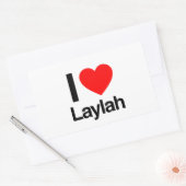 Sticker Rectangulaire j'aime laylah (Enveloppe)
