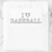 Sticker Rectangulaire J'Aime Le Baseball (Sac)