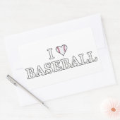 Sticker Rectangulaire J'Aime Le Baseball (Enveloppe)