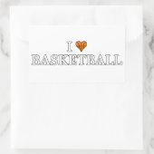 Sticker Rectangulaire J'aime le basket-ball (Sac)