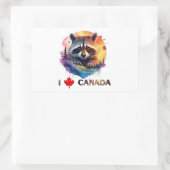 Sticker Rectangulaire J'aime le Canada (Sac)