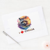 Sticker Rectangulaire J'aime le Canada (Enveloppe)