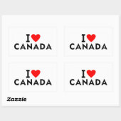 Sticker Rectangulaire J'aime le Canada (Feuille)
