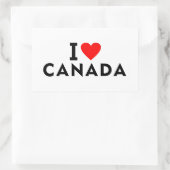 Sticker Rectangulaire J'aime le Canada (Sac)