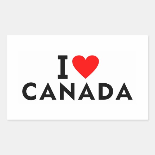 Sticker Rectangulaire J'aime le Canada (Devant)