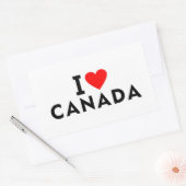 Sticker Rectangulaire J'aime le Canada (Enveloppe)
