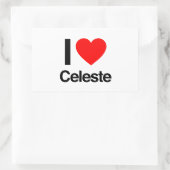 Sticker Rectangulaire j'aime le celeste (Sac)