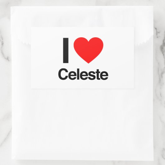 Sticker Rectangulaire j'aime le celeste (Sac)