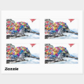 Sticker Rectangulaire J'aime le cinéma terre (Feuille)