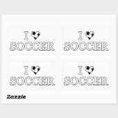Sticker Rectangulaire J'Aime Le Football (Feuille)
