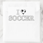 Sticker Rectangulaire J'Aime Le Football (Sac)