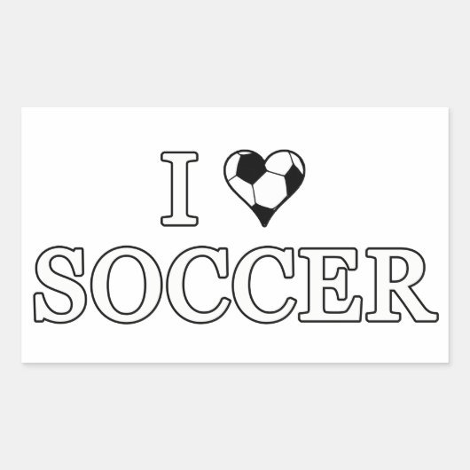Sticker Rectangulaire J'Aime Le Football (Devant)
