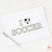 Sticker Rectangulaire J'Aime Le Football (Enveloppe)