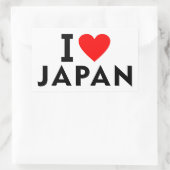 Sticker Rectangulaire J'aime le Japon pays comme voyage cardiaque systèm (Sac)