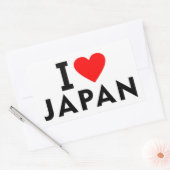 Sticker Rectangulaire J'aime le Japon pays comme voyage cardiaque systèm (Enveloppe)