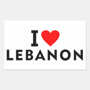 Sticker Rectangulaire J'aime le Liban pays comme voyage de coeur tourism