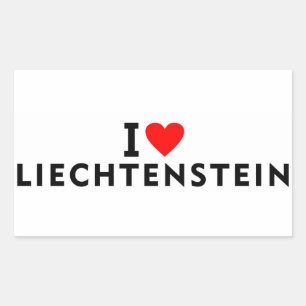 Sticker Rectangulaire J'aime le Liechtenstein pays comme voyage cardiaqu
