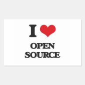 Sticker Rectangulaire J'aime le open source (Devant)