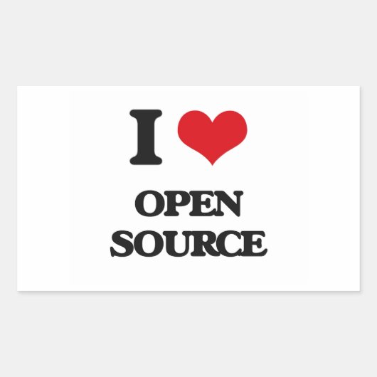 Sticker Rectangulaire J'aime le open source (Devant)