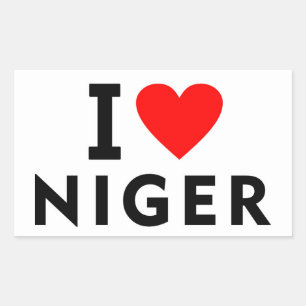 Sticker Rectangulaire J'aime le pays du Niger comme voyage de coeur tour