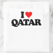 STICKER RECTANGULAIRE J'AIME LE QATAR (Sac)