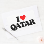 STICKER RECTANGULAIRE J'AIME LE QATAR (Enveloppe)