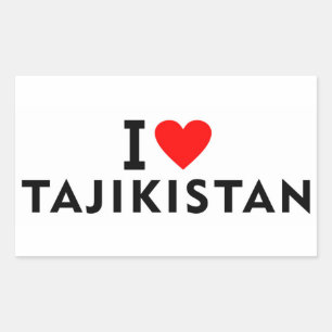 Sticker Rectangulaire J'aime le Tadjikistan pays comme voyage cardiaque