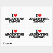 STICKER RECTANGULAIRE J'AIME LE TANGO ARGENTIN (Feuille)