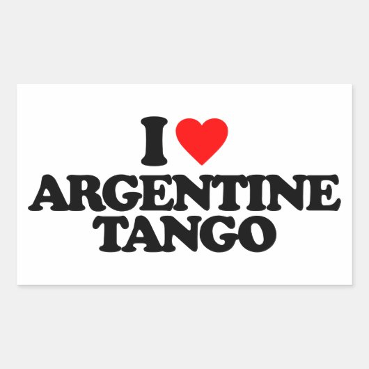 STICKER RECTANGULAIRE J'AIME LE TANGO ARGENTIN (Devant)