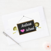 Sticker Rectangulaire J'aime l'école (Enveloppe)