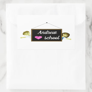 Sticker Rectangulaire J'aime l'école