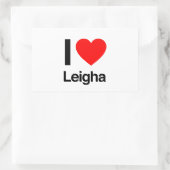 Sticker Rectangulaire j'aime leigha (Sac)