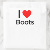 Sticker Rectangulaire J'aime les bottes (Sac)