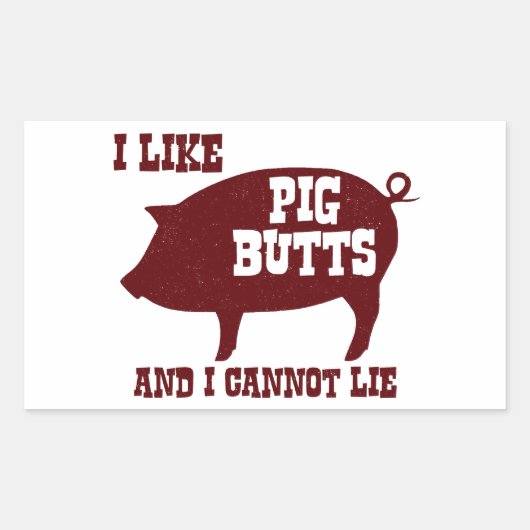 Sticker Rectangulaire J'aime les boutons de cochon et je ne peux pas men (Devant)