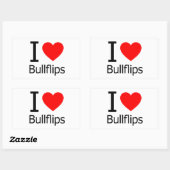 Sticker Rectangulaire J'aime les bullflips (Feuille)