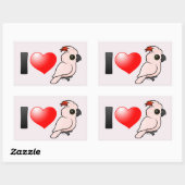 Sticker Rectangulaire J'aime les cacatoès moluquois (Feuille)