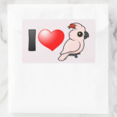 Sticker Rectangulaire J'aime les cacatoès moluquois (Sac)