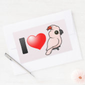 Sticker Rectangulaire J'aime les cacatoès moluquois (Enveloppe)