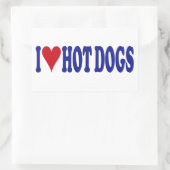 Sticker Rectangulaire J'Aime Les Chiens Chauds (Sac)