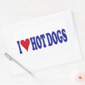 Sticker Rectangulaire J'Aime Les Chiens Chauds (Enveloppe)