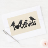 Sticker Rectangulaire J'Aime Les Corvids (Enveloppe)