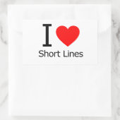 Sticker Rectangulaire J'Aime Les Courtes Lignes (Sac)